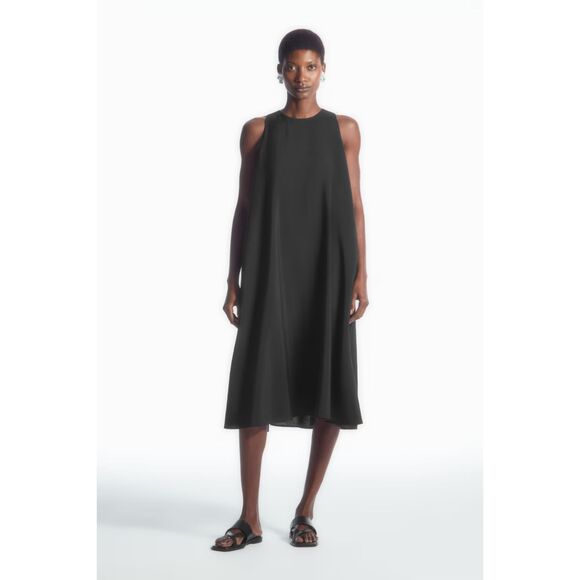 NWT COS RACER-NECK MIDI DRESS BLACK SIZE 2 - Picture 7 of 10